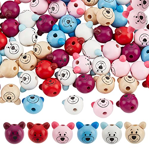 NBEADS 72 Stück 6 Farben Bärenkopf , Niedliche Tier-Holzperlen, Druckmuster, Naturholz-Abstandshalter, Lose Perlen Für DIY-Halsketten-Armband-Kunstprojekte, 26~27x26~28x23.5~25.5 mm NBEADS 72 Stück 6 Farben Bärenkopf , Niedliche Tier-Holzperlen, Druckmuster, Naturholz-Abstandshalter, Lose Perlen Für DIY-Halsketten-Armband-Kunstprojekte, 26~27x26~28x23.5~25.5 mm von nbeads