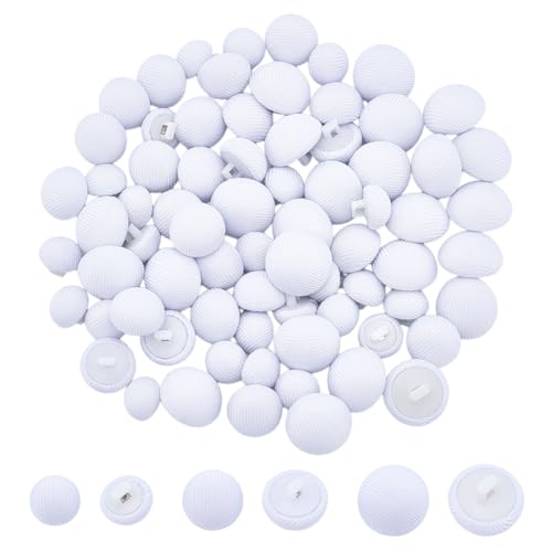 NBEADS 72 Stück Stoffknopf In 3 Größen Runder Nähknopf DIY Knöpfe Basteln Ersatzknopf Für Jacke Mantel Hemd Anzüge Braut Weiß (10/12.5/14.5mm /0.39/0.49/0.57 Zoll) von nbeads