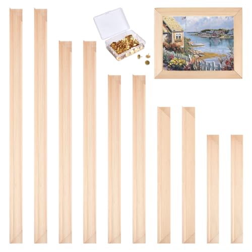 NBEADS 8 Satz Holz Keilrahmenleisten Bausatz zur Selbstmontage, 5 Größe Keilrahmen als Bausatz Selbstbau Keilrahmenleisten Set Für Ölgemälde Leinwandmalerei Stickstiche Und Nadelspitze Kunstbedarf von nbeads
