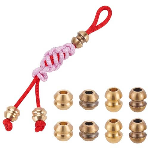 nbeads 8 Stück 4 Stile Europäische Messingperlen, Fass-Lanyard-Perlen mit großem Loch für EDC, Geflochtenes Seil Anhänger Schnalle Schlüsselanhänger nbeads 8 Stück 4 Stile Europäische Messingperlen, Fass-Lanyard-Perlen mit großem Loch für EDC, Geflochtenes Seil Anhänger Schnalle Schlüsselanhänger von nbeads
