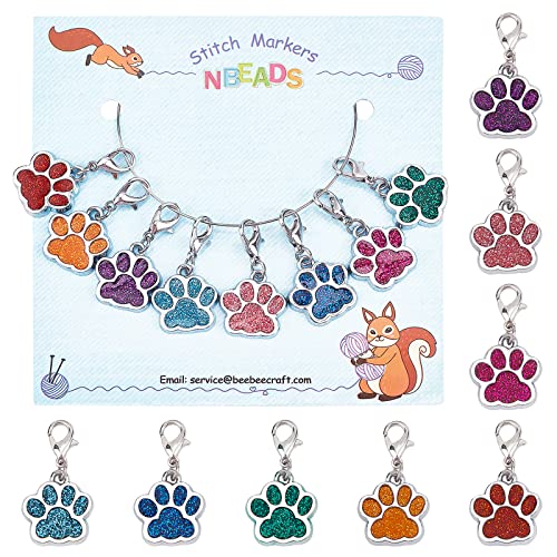 NBEADS 8 Stück Hundepfote Maschenmarkierer, 8 Stile Emaillelegierung Häkelstichmarker Charms Abnehmbarer Baumelnder Verriegelungsstichmarker Zum Stricken Weben Nähzubehör Quilten Handgemachter Schmuck NBEADS 8 Stück Hundepfote Maschenmarkierer, 8 Stile Emaillelegierung Häkelstichmarker Charms Abnehmbarer Baumelnder Verriegelungsstichmarker Zum Stricken Weben Nähzubehör Quilten Handgemachter Schmuck von nbeads