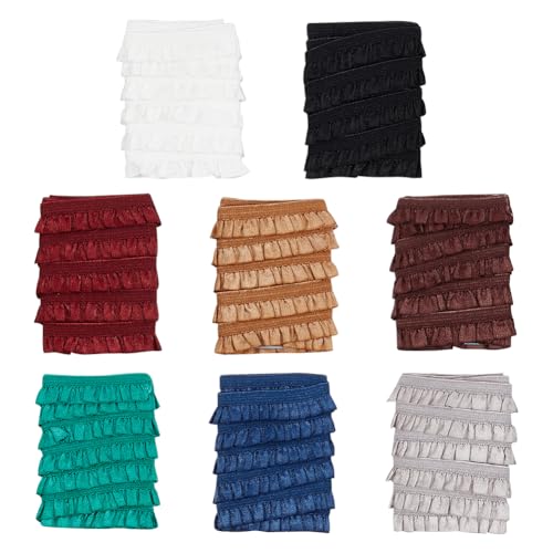 NBEADS 8 m Elastischer Plissierter Spitzenbesatz, 1cm Breite Winzige Dehnbare Rüschen Schmaler Rüschenrand Spitzenband Mini Spitzendekoration Für Kleidung Dekoration Nähen Basteln, Dunkles Farbschema NBEADS 8 m Elastischer Plissierter Spitzenbesatz, 1cm Breite Winzige Dehnbare Rüschen Schmaler Rüschenrand Spitzenband Mini Spitzendekoration Für Kleidung Dekoration Nähen Basteln, Dunkles Farbschema von nbeads