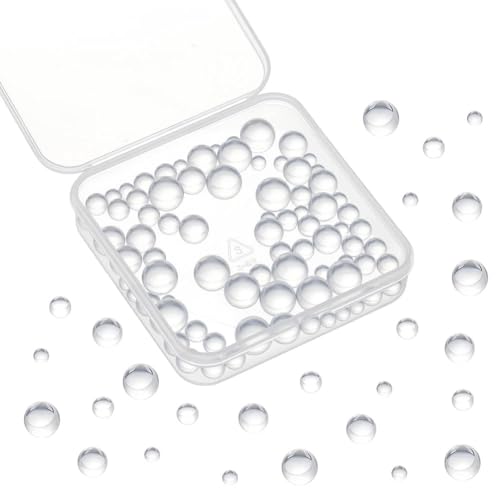 NBEADS 85 Stück 4 Größen No Hole Natürliche Quarz-Perlen, Klare Ungebohrte Runde Kristall Glaskugel Perlen für DIY-Schmuck Machen Home Dekorationen, 4/6/8/10mm von nbeads