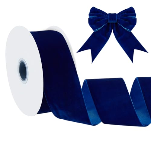 NBEADS 9,1 m einseitiges Samtband, 5,1 cm Samt-Spandex-Dekor, Vintage-Satinband für Schleifen, Geschenkverpackungen, Party, Blau NBEADS 9,1 m einseitiges Samtband, 5,1 cm Samt-Spandex-Dekor, Vintage-Satinband für Schleifen, Geschenkverpackungen, Party, Blau von nbeads