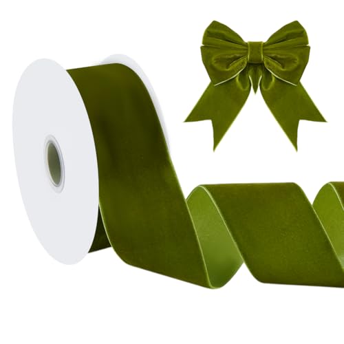 NBEADS 9,1 m einseitiges Samtband, 5,1 cm Samt-Spandex-Dekor, Vintage-Satinband für Schleifen, Geschenkverpackungen, Party, dunkles Olivgrün NBEADS 9,1 m einseitiges Samtband, 5,1 cm Samt-Spandex-Dekor, Vintage-Satinband für Schleifen, Geschenkverpackungen, Party, dunkles Olivgrün von nbeads