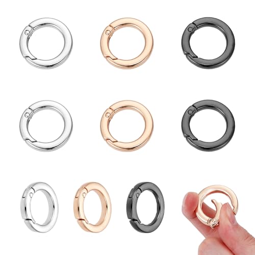 NBEADS 9 Stück 3 Farben Karabiner Rund O-Ring, 28.5x4.5mm Legierung Federverschluss Rund Schlüsselanhänger Ringe für Schlüsselanhänger Schmuck machen DIY Projekte NBEADS 9 Stück 3 Farben Karabiner Rund O-Ring, 28.5x4.5mm Legierung Federverschluss Rund Schlüsselanhänger Ringe für Schlüsselanhänger Schmuck machen DIY Projekte von nbeads