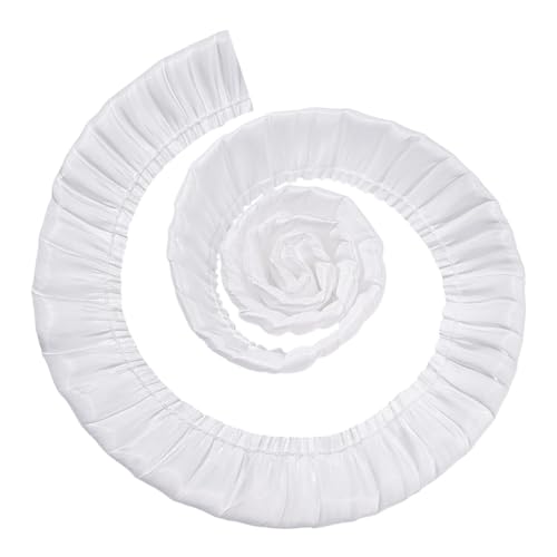 NBEADS 9 Yards Rüschen-Spitzenbesatz, 30mm Breit Gekräuseltes Randband gekräuseltes Wellenband für Nähen Brautkleid Kleidung Dekoration, Weiß von nbeads