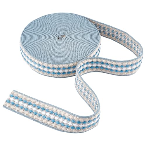 NBEADS 9.14m Jacquard Gurtband, 3.8cm Stoffband Polyester Gurtband Strapazierfähiges Band Zum Basteln Für Haustierhalsbänder Leinen Rucksäcke Nähtaschen, Hellblau NBEADS 9.14m Jacquard Gurtband, 3.8cm Stoffband Polyester Gurtband Strapazierfähiges Band Zum Basteln Für Haustierhalsbänder Leinen Rucksäcke Nähtaschen, Hellblau von nbeads