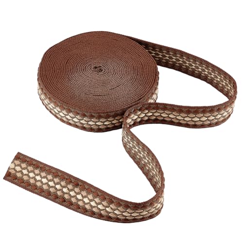 NBEADS 9.14m Jacquard Gurtband, 3.8cm Stoffband Polyester Gurtband Strapazierfähiges Band Zum Basteln Für Haustierhalsbänder Leinen Rucksäcke Nähtaschen, Sattelbraun NBEADS 9.14m Jacquard Gurtband, 3.8cm Stoffband Polyester Gurtband Strapazierfähiges Band Zum Basteln Für Haustierhalsbänder Leinen Rucksäcke Nähtaschen, Sattelbraun von nbeads