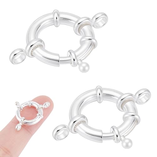 NBEADS 925 Sterling Silber Frühling Ring Clasps, 15mm Geschlossene Ringverschlüsse Offene Sprungringe Verschlüsse für DIY Armband Halskette Schmuck machen Craft NBEADS 925 Sterling Silber Frühling Ring Clasps, 15mm Geschlossene Ringverschlüsse Offene Sprungringe Verschlüsse für DIY Armband Halskette Schmuck machen Craft von nbeads