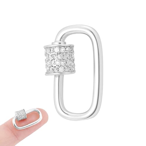NBEADS 925 Sterling Silber Schraube Karabiner Verschluss, 18x9x2mm Platin Oval Karabinerverschluss Twist Secure Verschluss für Schmuckherstellung Handtasche DIY Accessoire von nbeads