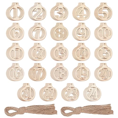NBEADS 96 Stück Holzzahlen für Weihnachten, 1-24 Weihnachten Countdown Adventskalender Holzzahlen Anhänger mit Juteseil für Weihnachtsbaum Dekor DIY Handwerk Geschenkanhänger Hängende Ornamente NBEADS 96 Stück Holzzahlen für Weihnachten, 1-24 Weihnachten Countdown Adventskalender Holzzahlen Anhänger mit Juteseil für Weihnachtsbaum Dekor DIY Handwerk Geschenkanhänger Hängende Ornamente von nbeads