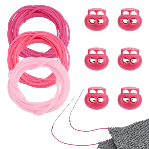 NBEADS 9m Gummischnur, 2mm Gummihohlschlauch Strickschnur mit 5.5mm Loch Nadelstopfen zum Halten von Stichen Armband Halskette Perlen, Rosa Serie NBEADS 9m Gummischnur, 2mm Gummihohlschlauch Strickschnur mit 5.5mm Loch Nadelstopfen zum Halten von Stichen Armband Halskette Perlen, Rosa Serie von nbeads