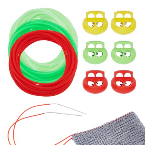 NBEADS 9m Gummischnur, 2mm Gummihohlschlauch Strickschnur mit 5.5mm Loch Nadelstopfen zum Halten von Stichen Armband Halskette Perlen, Rot Gelb Grün Serie NBEADS 9m Gummischnur, 2mm Gummihohlschlauch Strickschnur mit 5.5mm Loch Nadelstopfen zum Halten von Stichen Armband Halskette Perlen, Rot Gelb Grün Serie von nbeads