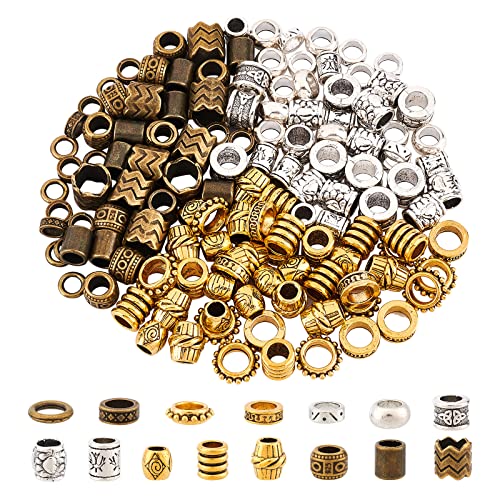 NBEADS Afrikanische Haarperlen, Bartperlen, große Haarperlen, tibetischer Stil, Legierung, Dreadlock-Perlen, afrikanische Perlen für Männer und Frauen, Haarschmuck, Silber/Gold/Bronze, Loch 5–9 mm, NBEADS Afrikanische Haarperlen, Bartperlen, große Haarperlen, tibetischer Stil, Legierung, Dreadlock-Perlen, afrikanische Perlen für Männer und Frauen, Haarschmuck, Silber/Gold/Bronze, Loch 5–9 mm, von nbeads