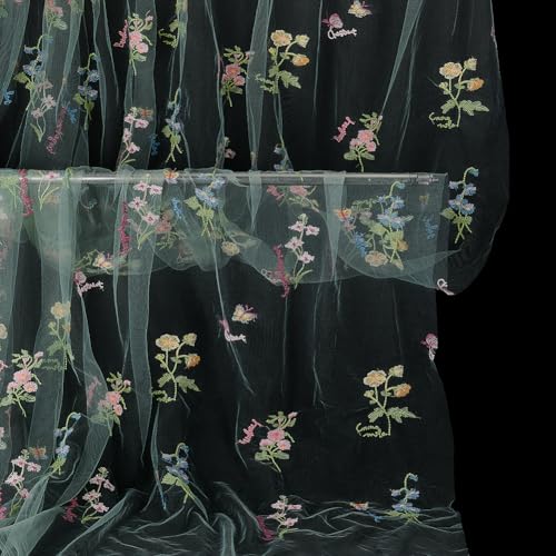 NBEADS Bestickter Blumenstoff, 166 cm breit, 4D-Blumen-Polyester-Stoffe, weiches Netz-Spitzenmaterial zum Nähen, DIY, individuelle Kleidung, Partykleid, Heimdekoration, Dunkelmeergrün NBEADS Bestickter Blumenstoff, 166 cm breit, 4D-Blumen-Polyester-Stoffe, weiches Netz-Spitzenmaterial zum Nähen, DIY, individuelle Kleidung, Partykleid, Heimdekoration, Dunkelmeergrün von nbeads
