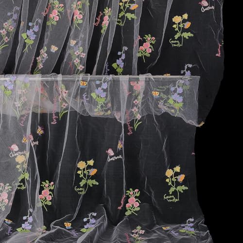 NBEADS Bestickter Blumenstoff, 166 cm breit, 4D-Blumen-Polyester-Stoffe, weiches Netz-Spitzenmaterial zum Nähen, DIY, individuelle Kleidung, Partykleid, Heimdekoration, PeachPuff NBEADS Bestickter Blumenstoff, 166 cm breit, 4D-Blumen-Polyester-Stoffe, weiches Netz-Spitzenmaterial zum Nähen, DIY, individuelle Kleidung, Partykleid, Heimdekoration, PeachPuff von nbeads