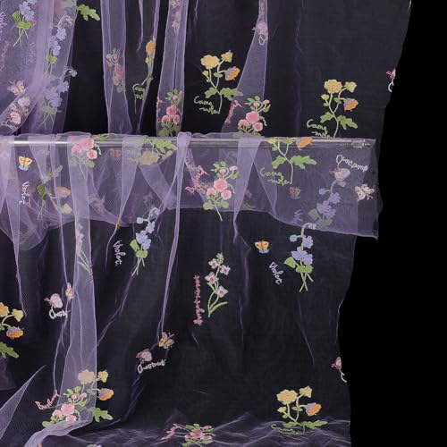 NBEADS Bestickter Blumenstoff, 166 cm breit, 4D-Blumen-Polyester-Stoffe, weiches Netz-Spitzenmaterial zum Nähen, DIY, individuelle Kleidung, Partykleid, Heimdekoration, Pflaume NBEADS Bestickter Blumenstoff, 166 cm breit, 4D-Blumen-Polyester-Stoffe, weiches Netz-Spitzenmaterial zum Nähen, DIY, individuelle Kleidung, Partykleid, Heimdekoration, Pflaume von nbeads