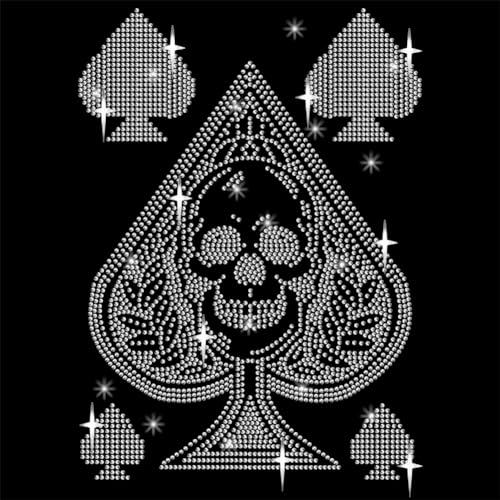 NBEADS Bling Spielkarten-Totenkopf-Aufkleber, Applikationen Zum Aufbügeln Edelstein-Randaufkleber Glas-Hotfix-Strasssteine Für Kunsthandwerk Kleidung, 29.7x21cm NBEADS Bling Spielkarten-Totenkopf-Aufkleber, Applikationen Zum Aufbügeln Edelstein-Randaufkleber Glas-Hotfix-Strasssteine Für Kunsthandwerk Kleidung, 29.7x21cm von nbeads