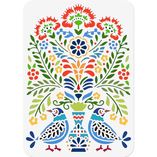 NBEADS Blume Malerei Schablone, 29.7x21cm Wiederverwendbare Malerei Schablonen Vogel Zeichnung Malerei Vorlage für Malerei auf Holz Stoff Papier Wände Leinwand Möbel NBEADS Blume Malerei Schablone, 29.7x21cm Wiederverwendbare Malerei Schablonen Vogel Zeichnung Malerei Vorlage für Malerei auf Holz Stoff Papier Wände Leinwand Möbel von nbeads