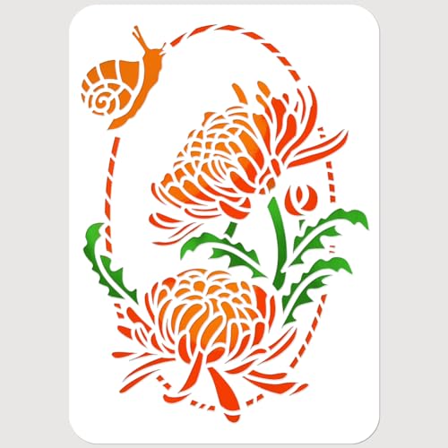 NBEADS Chrysanthemen-Malschablone, Kreisförmige Schnecke Florale Wandmalerei-Schablone Kunst- Und Bastelschablonen PET Wiederverwendbare Vorlagen Für Wand Boden Holz Leinwand Fliesendekor, 29.7x21cm NBEADS Chrysanthemen-Malschablone, Kreisförmige Schnecke Florale Wandmalerei-Schablone Kunst- Und Bastelschablonen PET Wiederverwendbare Vorlagen Für Wand Boden Holz Leinwand Fliesendekor, 29.7x21cm von nbeads