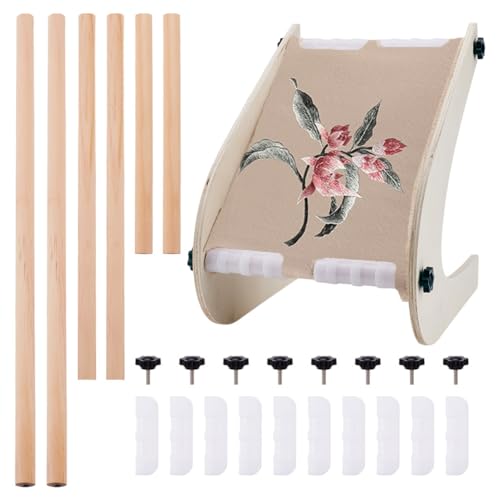 NBEADS Einstellbare Stickerei Tisch Stand, Kreuzstich Stickrahmen Ständer Holz Stickrahmen Halter für Lap Table Top Kreuzstich Needlepoint Stickerei Wandteppich, 20cm/30.2cm/40.5cm NBEADS Einstellbare Stickerei Tisch Stand, Kreuzstich Stickrahmen Ständer Holz Stickrahmen Halter für Lap Table Top Kreuzstich Needlepoint Stickerei Wandteppich, 20cm/30.2cm/40.5cm von nbeads
