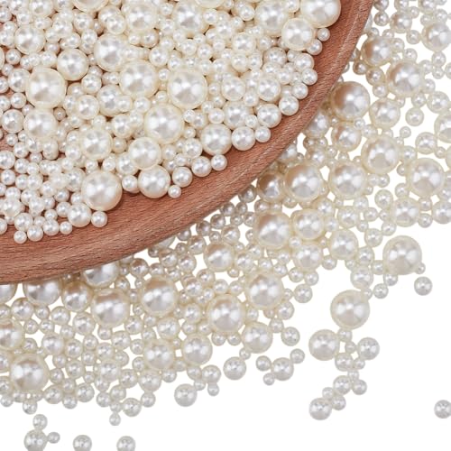 NBEADS Etwa 2050 Stück Crafts Perlen ohne Loch, Keine Löcher Assortierte Perlen Runde No Hole Perlen Gemischte Größen Lose Perle für Nail Craft Scrapbook DIY Dekoration, Beige NBEADS Etwa 2050 Stück Crafts Perlen ohne Loch, Keine Löcher Assortierte Perlen Runde No Hole Perlen Gemischte Größen Lose Perle für Nail Craft Scrapbook DIY Dekoration, Beige von nbeads