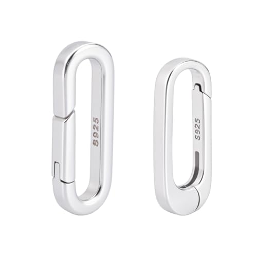 NBEADS Federtorringe aus 925er-Sterlingsilber, 2 Größen, ovale Metall-Federringe, Verbindungsverschluss, Halskette für Armband, Fußkettchen, Schmuckherstellung, 2 Stück von nbeads