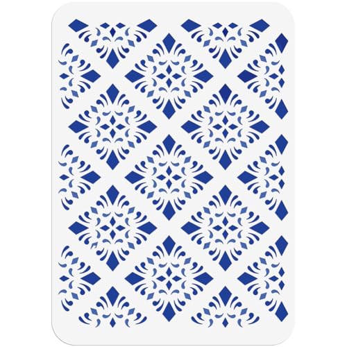NBEADS Geometrie-Muster Malschablone, 21x29.7cm Zeichnung Malerei Schablonen Wiederverwendbare Malschablone für Malerei auf Holz Stoff Papier Wände Leinwand Möbel von nbeads