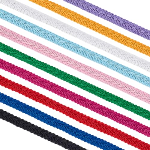 NBEADS Gimp Braid Trim 10 Farben, 41.5mx1.2cm Polyester Gewebte Zopfborte Dekorative Gimpe Für Kostümzubehör DIY Handwerk NBEADS Gimp Braid Trim 10 Farben, 41.5mx1.2cm Polyester Gewebte Zopfborte Dekorative Gimpe Für Kostümzubehör DIY Handwerk von nbeads