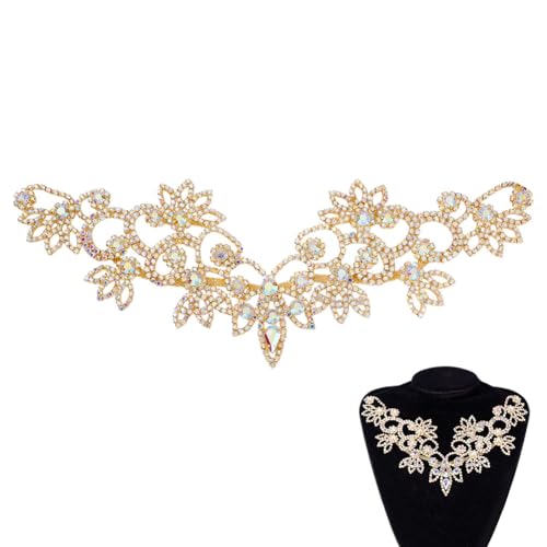 NBEADS Goldener Strass-Aufnäher, Blume, Kristall-Applikation, Hochzeit, zum Aufnähen, für Brautkleid, Kleidung, DIY, Verzierungen, 26,4 x 8,9 cm NBEADS Goldener Strass-Aufnäher, Blume, Kristall-Applikation, Hochzeit, zum Aufnähen, für Brautkleid, Kleidung, DIY, Verzierungen, 26,4 x 8,9 cm von nbeads