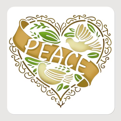 NBEADS Herz und Frieden Taube Malerei Schablone, 30x30cm Frieden und Liebe Thema Journal Stencils Craft Schablonen aushöhlen Pet Wiederverwendbare Schablonen für Malerei Journaling Tagebuch NBEADS Herz und Frieden Taube Malerei Schablone, 30x30cm Frieden und Liebe Thema Journal Stencils Craft Schablonen aushöhlen Pet Wiederverwendbare Schablonen für Malerei Journaling Tagebuch von nbeads