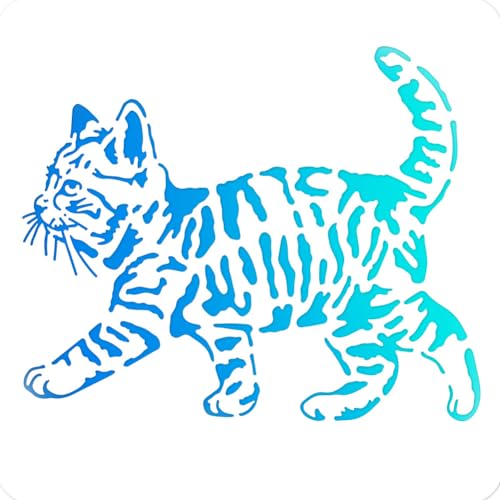 NBEADS Katzen Malschablone, 30x30cm Wiederverwendbare DIY-Kunst- Und Bastelschablonen Ausgehöhlte Zeichnung Malvorlage Zum Malen Auf Holz Stoff Papier Wänden Leinwand Möbeln von nbeads