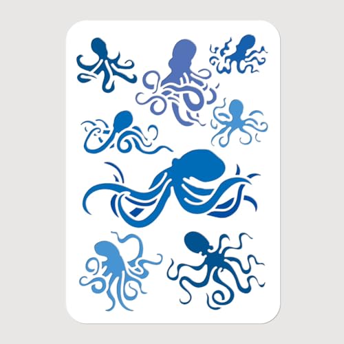 NBEADS Malschablone Mit Oktopus-Motiv, 29.7x21 cm Wiederverwendbare Bastelschablonen Ausgehöhlte Zeichnung Malvorlage Zum Malen Auf Holz Stoff Papier Wänden Leinwand Möbeln NBEADS Malschablone Mit Oktopus-Motiv, 29.7x21 cm Wiederverwendbare Bastelschablonen Ausgehöhlte Zeichnung Malvorlage Zum Malen Auf Holz Stoff Papier Wänden Leinwand Möbeln von nbeads