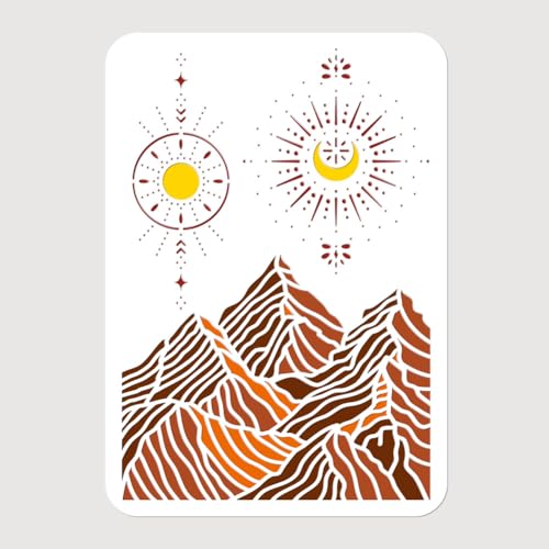 NBEADS Mt Sonne und Monde Malerei Schablone, 29.7x21cm Wiederverwendbare Bastelschablonen Hollow Out Zeichnung Malerei Vorlage für Malerei auf Holz Stoff Papier Wände Leinwand Möbel NBEADS Mt Sonne und Monde Malerei Schablone, 29.7x21cm Wiederverwendbare Bastelschablonen Hollow Out Zeichnung Malerei Vorlage für Malerei auf Holz Stoff Papier Wände Leinwand Möbel von nbeads