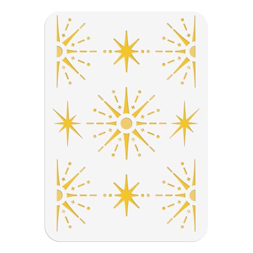 NBEADS PET Malschablone „Successive Stars“ 29.7 × 21cm Wiederverwendbare DIY Kunstschablonen Hohle Malschablone Zum Bemalen von Holz Stoff Papier Wänden Leinwand Und Möbeln von nbeads
