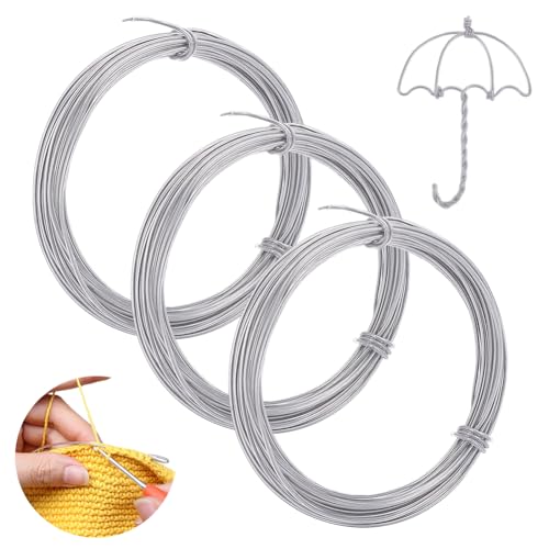 NBEADS PVC-überzogener Eisen-Basteldraht, 12 Gauge, biegbarer Metalldraht für Schmuckherstellung, Modellierung, Blumenherstellung, Kranzherstellung, Basteln, Drahtwickeln (30 m, Silber, 2 mm) von nbeads