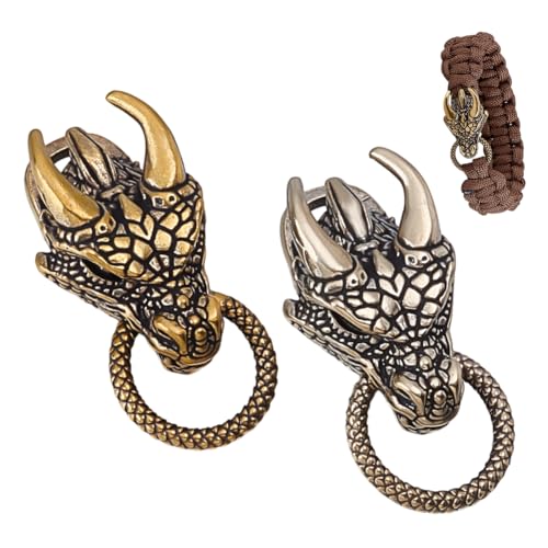 NBEADS Paracord-Perlen aus Messing, Drachen-Abstandshalter für Schmuck, EDC-Überlebensausrüstung, Fallschirmschnur, Zubehör, Handwerk, 3,8 x 1,8 x 1,5 cm, 2 Stück NBEADS Paracord-Perlen aus Messing, Drachen-Abstandshalter für Schmuck, EDC-Überlebensausrüstung, Fallschirmschnur, Zubehör, Handwerk, 3,8 x 1,8 x 1,5 cm, 2 Stück von nbeads