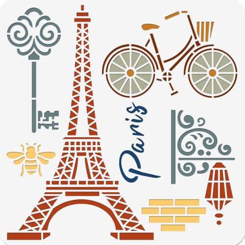 NBEADS Paris Tower Zeichenschablonen, Malschablonen, wiederverwendbare Schablone für Bastelarbeiten, 30 x 30 cm NBEADS Paris Tower Zeichenschablonen, Malschablonen, wiederverwendbare Schablone für Bastelarbeiten, 30 x 30 cm von nbeads