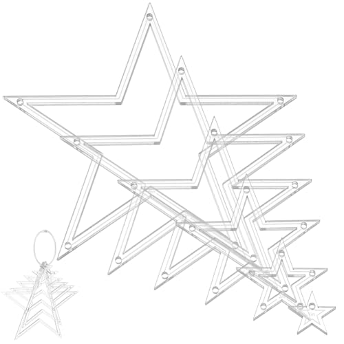 NBEADS Quilt-Vorlagen-Set aus Acryl mit Scharnierringen, Schneidelineal, Schablone, transparenter Stern, Nähanleitungen, 0,98 x 0,98 bis 5,91 x 5,91 cm, für Stoffmarkierung und Basteldesign, 6 Stück NBEADS Quilt-Vorlagen-Set aus Acryl mit Scharnierringen, Schneidelineal, Schablone, transparenter Stern, Nähanleitungen, 0,98 x 0,98 bis 5,91 x 5,91 cm, für Stoffmarkierung und Basteldesign, 6 Stück von nbeads
