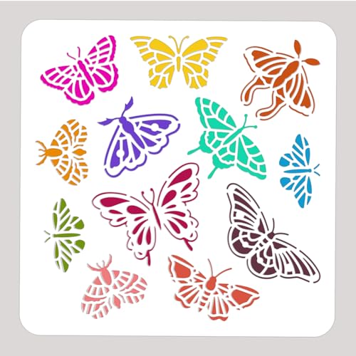 NBEADS Schmetterling Motte Malerei Schablone, 30x30cm Wiederverwendbare Bastelschablonen Hollow Out Zeichnung Malerei Vorlage für Malerei auf Holz Stoff Papier Wände Leinwand Möbel NBEADS Schmetterling Motte Malerei Schablone, 30x30cm Wiederverwendbare Bastelschablonen Hollow Out Zeichnung Malerei Vorlage für Malerei auf Holz Stoff Papier Wände Leinwand Möbel von nbeads