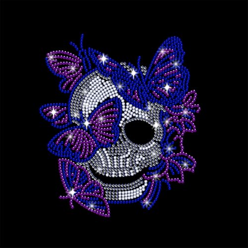 NBEADS Schmetterling Strass-Bügeln auf Transfer, 29.7x21cm Totenkopf Wärmeübertragung Abziehbild Bling Kristall Abziehbilder Strassstein Schablone Kleidung Reparatur Applique für T-Shirt Hosen NBEADS Schmetterling Strass-Bügeln auf Transfer, 29.7x21cm Totenkopf Wärmeübertragung Abziehbild Bling Kristall Abziehbilder Strassstein Schablone Kleidung Reparatur Applique für T-Shirt Hosen von nbeads