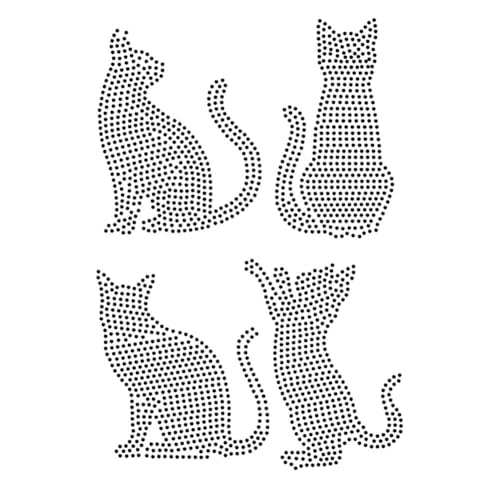 NBEADS Strassstein Aufbügeln Transfer, Katze Wärmeübertragung Abziehbild Bling Kristall Abziehbilder Strass Kleidung Applique für T-Shirt Kleidung Hosen Taschen, 29.7x21cm NBEADS Strassstein Aufbügeln Transfer, Katze Wärmeübertragung Abziehbild Bling Kristall Abziehbilder Strass Kleidung Applique für T-Shirt Kleidung Hosen Taschen, 29.7x21cm von nbeads