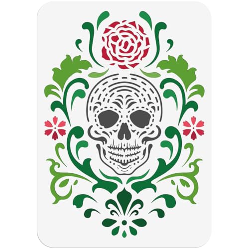 NBEADS Totenkopf Gelockt Blume PET Malerei Schablone, 21x29.7cm Zeichnung Malerei Schablonen Wiederverwendbare Plastikschablonen für Malerei auf Holz Stoff Papier Wände Leinwand Möbel NBEADS Totenkopf Gelockt Blume PET Malerei Schablone, 21x29.7cm Zeichnung Malerei Schablonen Wiederverwendbare Plastikschablonen für Malerei auf Holz Stoff Papier Wände Leinwand Möbel von nbeads