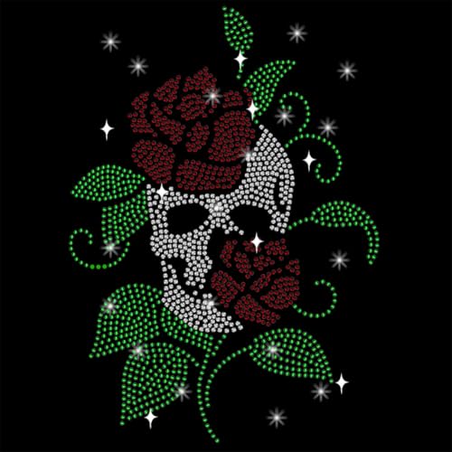 NBEADS Totenkopf Rose Strass Aufbügeln Hotfix, 29.7x21cm Blume Wärmeübertragung Abziehbild Bling Kristall Abziehbilder Floral Wärmeübertragung Patch Kleidung Reparatur Applique für T-Shirt Kleidung NBEADS Totenkopf Rose Strass Aufbügeln Hotfix, 29.7x21cm Blume Wärmeübertragung Abziehbild Bling Kristall Abziehbilder Floral Wärmeübertragung Patch Kleidung Reparatur Applique für T-Shirt Kleidung von nbeads