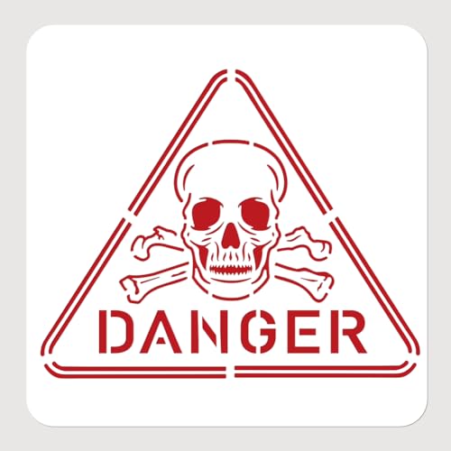 NBEADS Totenkopf Warnzeichen Malerei Schablone, 30x30cm Gefahr Worte Malerei Schablonen Ausgehöhlte Kunst und Handwerk Schablonen PET Wiederverwendbare Schablonen für Street Road Wall Lake Board NBEADS Totenkopf Warnzeichen Malerei Schablone, 30x30cm Gefahr Worte Malerei Schablonen Ausgehöhlte Kunst und Handwerk Schablonen PET Wiederverwendbare Schablonen für Street Road Wall Lake Board von nbeads