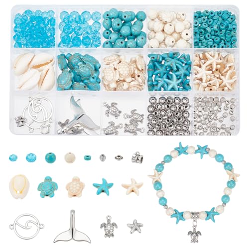 NBEADS Über 468 Stück Sommer-Strand-Perlen, Schildkröte Perle Charms Seestern Seesterne Charms Edelstein Stein Spacer Perlen Rondelle Glasperlen für Schmuckherstellung DIY Armband Halskette NBEADS Über 468 Stück Sommer-Strand-Perlen, Schildkröte Perle Charms Seestern Seesterne Charms Edelstein Stein Spacer Perlen Rondelle Glasperlen für Schmuckherstellung DIY Armband Halskette von nbeads