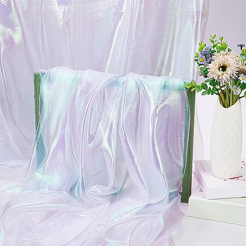 NBEADS Über 4m schillernden Stoff, 1.5m breiter holographischer Gaze-Stoff Solide schiere Polyester-Gewebe Bolzen für Hochzeitskleid Dekoration DIY Crafts, Schnee NBEADS Über 4m schillernden Stoff, 1.5m breiter holographischer Gaze-Stoff Solide schiere Polyester-Gewebe Bolzen für Hochzeitskleid Dekoration DIY Crafts, Schnee von nbeads