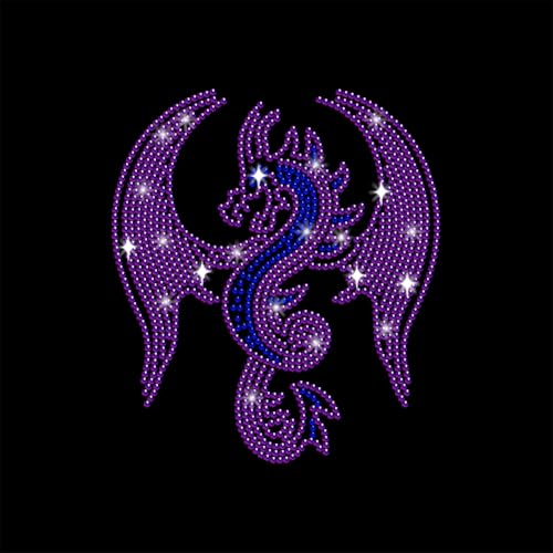 NBEADS Westlicher Drache Strassstein Aufbügeln Transfer, 29.7x21cm Wärmeübertragung Abziehbild Bling Kristall Abziehbilder Strassstein Schablone Kleidung Reparatur Applique für T-Shirt Hosen Taschen von nbeads
