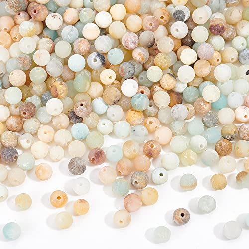 NBEADS ca. 428 Stück 4 mm Natürliche Amazonit Perlen, Runde Naturperlen Matt ungefärbte Lose Amazonit Spacer Perlen für Armband Halskette Schmuckherstellung von nbeads
